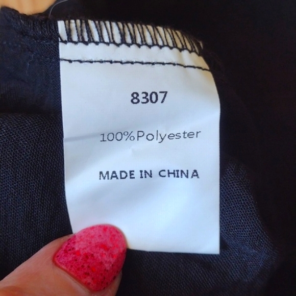 Black Long Sleeve V Neck Swiss Dot Smocked Maxi Dress Size XL - Picture 8 of 12